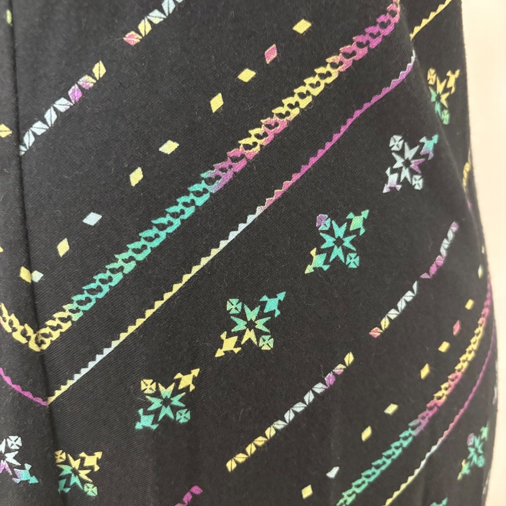 Patagonia Black Midi Dress with Teal & Purple Accents - Reposhed Dress - Picture 4 of 5